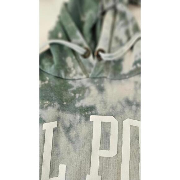 CAL POLY Vintage Tie-Dye Hoodie Green/Cream Unisex - Size S - Picture 6 of 8